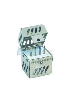 Endo Cassette With 16 Holes Fixed Lids, Click Locking with Scale, Dimension 3.5 x 3.9 x 5 cm