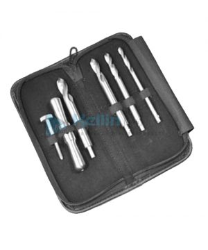 Coomer Drill Set Drills with standard tips are easier to start than trephines. The Coomer Drill Set includes 6mm Drill, 8mm Drill, 10mm Drill, 12mm Drill, ‘T’ Bar Handle The Set is presented in a Carrying Case.