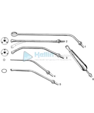 Yankauer Universal Suction Tubes Complete Set of 5 Nozzle