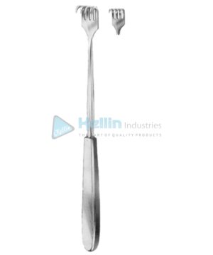 Volkmann Retractors Semi-Sharp 4 prongs 9x19mm 23cm/9"