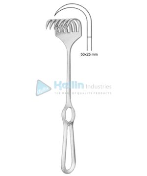 Koerte Retractors Sharp 6 Prongs 50x25mm 24cm/9½" Vertical Handle