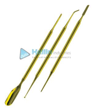 Professional Latte Art Set Of 3 Pieces Double End Stainless Steel Gold Color Coated