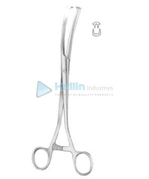 Museux Tenaculum Forceps BJ 2:2 Curved Sideway 8mm 24cm/9½"