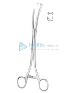 Museux Tenaculum Forceps BJ 2:2 Curved Sideway 10mm 24cm/9½"