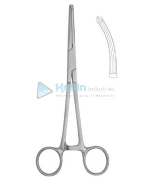 Gwilliam Hysterectomy Forceps Longitudinal Serrated Jaws, Curved on Flat 1x2 Teeth 20cm/8"