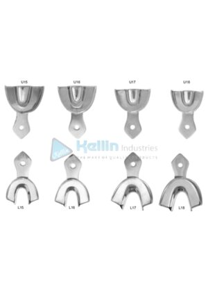Impression Trays Set of 8 Pieces Plain Stainless Steel Rim Lock Type For Children