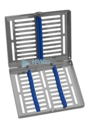 Sterilization Cassette With Detachable Lids, Silicone Inserts For 10 Instruments Dimension 18 x 14.5 x 3.5 cm