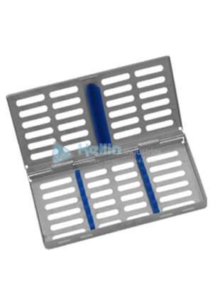 Sterilization Cassette Fixed Lids, Click Lock, Silicone Inserts For 7 Instruments Dimension 18 x 9 x 2.2 cm