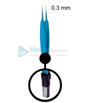 McPherson Bipolar Forceps Straight EU Plug Width Of Tips 0.3 mm, 9.5cm/3 3/4 "