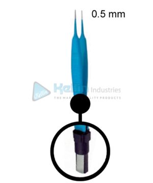 McPherson Bipolar Forceps Straight EU Plug Width Of Tips 0.5 mm, 9.5cm/3 3/4 "