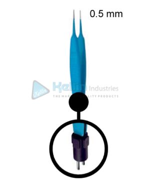 McPherson Bipolar Forceps Straight US Plug Width Of Tips 0.5 mm, 9.5cm/3 3/4 "