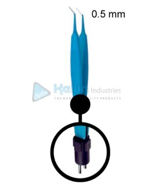 McPherson Bipolar Forceps Angled US Plug Width Of Tips 0.5 mm, 9.5cm/3 3/4 "