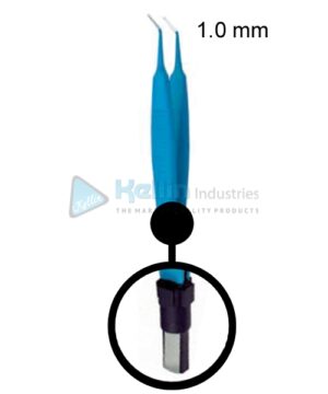 McPherson Bipolar Forceps Angled EU Plug Width Of Tips 1.0 mm, 9.5cm/3 3/4 "