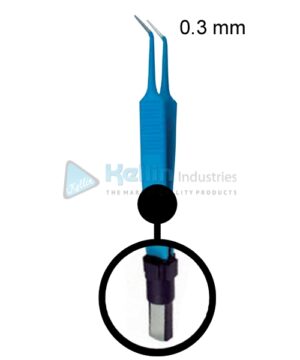 Jeweler Bipolar Forceps Fig #5 angled EU Plug Width Of Tips 0.3 mm, 11cm/4 1/2 "
