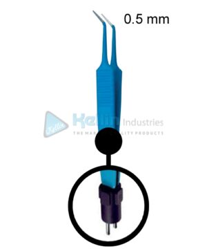 Jeweler Bipolar Forceps Fig #5 angled US Plug Width Of Tips 0.5 mm, 11cm/4 1/2 "