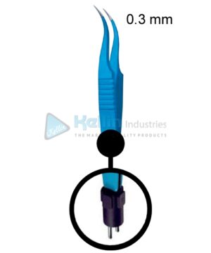 Jeweler Bipolar Forceps Fig #7 US Plug Width Of Tips 0.3 mm, 11cm/4 1/2 "