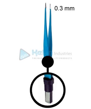 Bipolar Forceps Straight EU Plug Width Of Tips 0.3 mm, 16cm/6 1/2 "