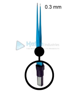 Bipolar Forceps Straight EU Plug Width Of Tips 0.3 mm, 24cm/9 1/2 "