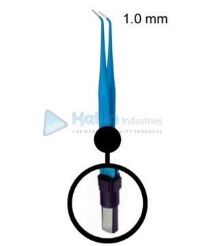 Bipolar Forceps Angled EU Plug Width Of Tips 1.0 mm, 15cm/6 "