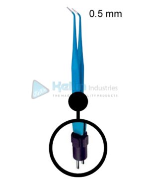 Bipolar Forceps Angled EU Plug Width Of Tips 0.5 mm, 18cm/7 "