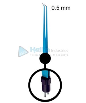 Bipolar Forceps Angled US Plug Width Of Tips 0.5 mm, 24cm/9 1/2 "