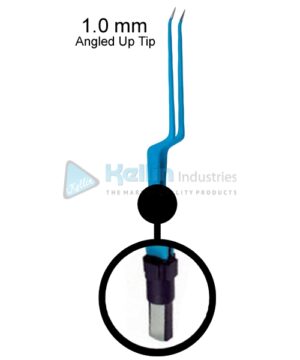 Bipolar Bayonet Forceps, Angled Up Tip EU Plug Width Of Tips 1.0 mm, 18cm/7 "