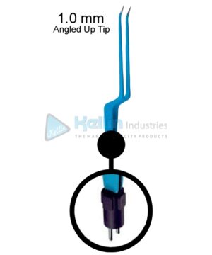 Bipolar Bayonet Forceps, Angled Up Tip US Plug Width Of Tips 1.0 mm, 18cm/7 "