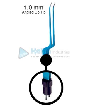 Bipolar Bayonet Forceps, Angled Up Tip US Plug Width Of Tips 1.0 mm, 22cm/8 3/4 "