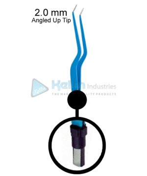 Bipolar Bayonet Forceps, Angled Up Tip EU Plug Width Of Tips 2.0 mm, 22cm/8 3/4 "