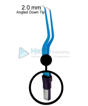 Bipolar Bayonet Forceps, Angled Down Tip EU Plug Width Of Tips 2.0 mm, 24cm/9 1/2 "