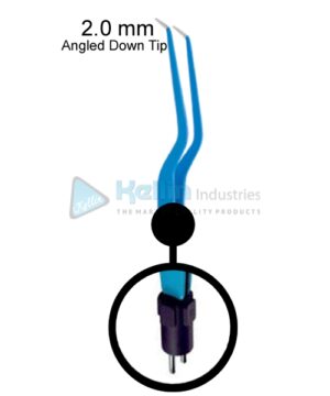 Bipolar Bayonet Forceps, Angled Down Tip US Plug Width Of Tips 2.0 mm, 24cm/9 1/2 "