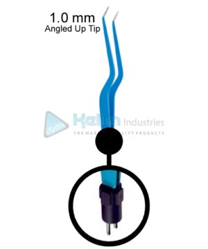Bipolar Bayonet Forceps, Angled Up Tip US Plug Width Of Tips 1.0 mm, 24cm/9 1/2 "