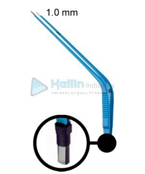Bipolar Forceps Curved EU Plug Width Of Tips 1.0 mm 22cm/8 3/4 "