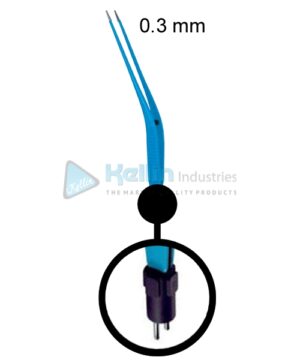 Bipolar Forceps Curved US Plug Width Of Tips 0.3 mm 17cm/6 3/4 "