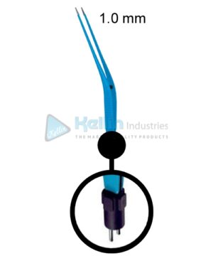 Bipolar Forceps Curved US Plug Width Of Tips 1.0 mm 17cm/6 3/4 "