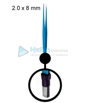 Titanium Bipolar Forceps Straight EU Plug Width Of Tips 2.0 x 8 mm, 18cm/7 "