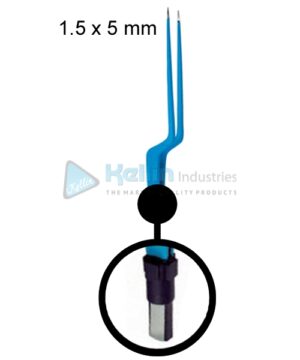 Titanium Bayonet Irrigation Bipolar Forceps EU Plug Width Of Tips 1.5 x 5 mm, 22cm/8 3/4 "