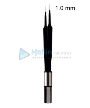 McPherson Non-Stick Bipolar Forceps Straight EU Plug Width Of Tips 1.0 mm, 9.5cm/3 3/4 "