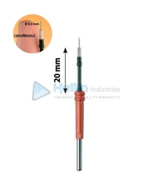 Micro Dissection Needle Electrodes With 2.4 mm Shaft, Straight 20 mm Monopolar high temperature tungsten needle electrodes with ceramic insulation for cutting and coagulation