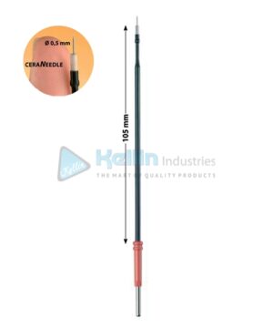 Micro Dissection Needle Electrodes With 2.4 mm Shaft, Straight 105 mm Monopolar high temperature tungsten needle electrodes with ceramic insulation for cutting and coagulation