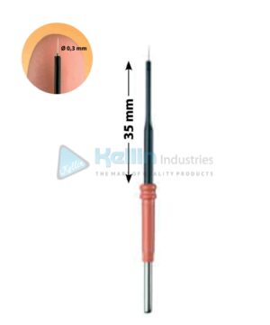 Micro Dissection Needle Electrodes With 2.4 mm Shaft, Straight 35 mm Monopolar high temperature tungsten needle electrodes for cutting