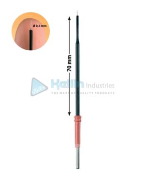 Micro Dissection Needle Electrodes With 2.4 mm Shaft, Straight 70 mm Monopolar high temperature tungsten needle electrodes for cutting