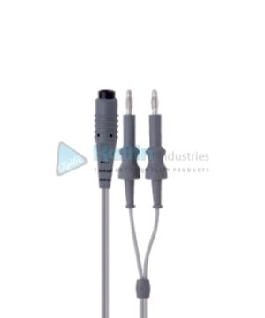 Silicone European Bipolar Cable 10’ (3.0 M), Instrument Connector: European Flat Plug, Generator Connector: 4mm Banana Plug