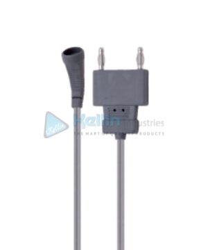 Silicone European Bipolar Cable 10’ (3.0 M), Instrument Connector: USA 2-Pin Plug, Generator Connector: Pin Distance 29 mm