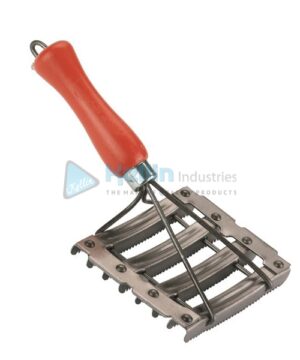 Metal Curry Comb With Wooden Handle