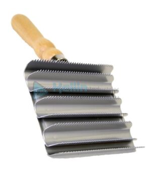 Metal Curry Comb With Wooden Handle