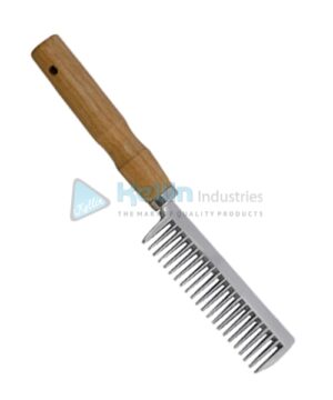 Roma Aluminum Pulling Comb With Wooden Handle