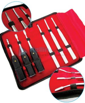 Incisor & Wolf Tooth Elevator Set Of 6 Pieces Dental Incisor Set of 3 Pieces Straight, Up Curved, Down Curved Dental Elevator Set of 3 Pieces Straight, Up Curved, Down Curved